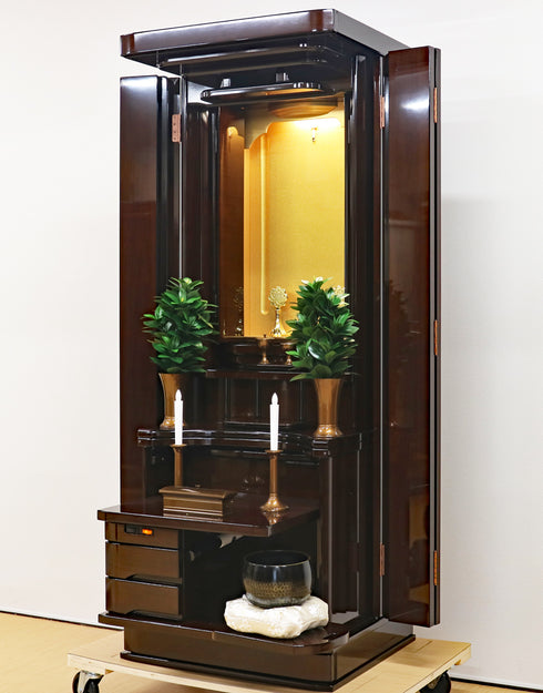 Soka Gakkai Furniture-style Buddhist Altar "Akane" Available in 4 colors Made in Japan Rainbow Gold Cabinet Compatible with Permanent Gohonzon